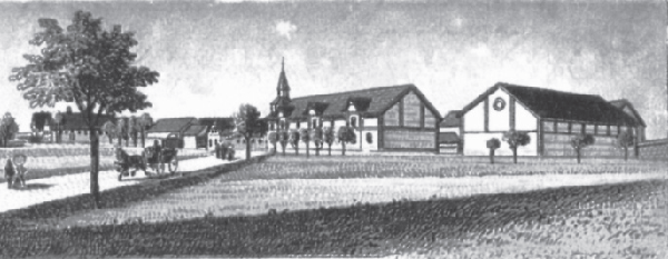 Gebäude der Knautnaundorfer Schäferei von Nordwesten, vor 1900